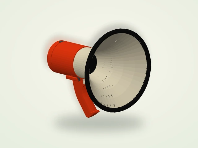 Rendered mesh of the Big Walk megaphone from the local game build